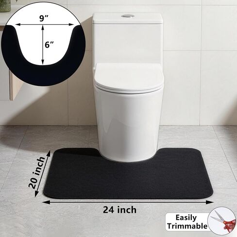 10Pack Disposable Toilet Mats U-Shaped 24x20, Non Slip Bathroom Rug Potty Training Toilet Rugs Floor Protector from Urine Quick Dry Urine Absorption for Bathroom, Black in Saudi Arabia