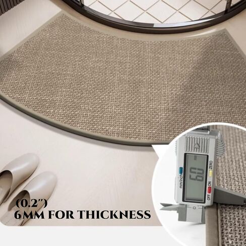 Non-Slip Corner Shower Mats,Semi-Circular Bath Mat, Small Curved Bath Rug for Camper, Washable Absorbent Bathroom Rug, Corner Bath Mat Carpet for Circular Shower (Dark Grey, 16''X29'') in Saudi Arabia