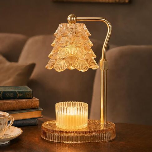 Candle Warmer Lamp with Timer & Dimmer, Height Adjustable Candle Warming Light, Dimmable Wax Warmer Lamp for Scented Wax Jar Candles, Amber Candle Lamp for Gifts for Women, Housewarming in Kuwait