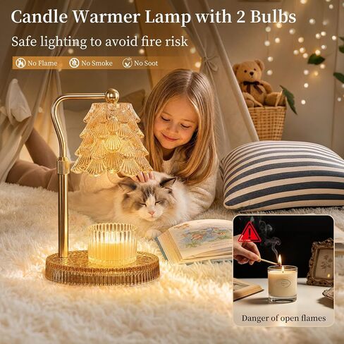 Candle Warmer Lamp with Timer & Dimmer, Height Adjustable Candle Warming Light, Dimmable Wax Warmer Lamp for Scented Wax Jar Candles, Amber Candle Lamp for Gifts for Women, Housewarming in Kuwait