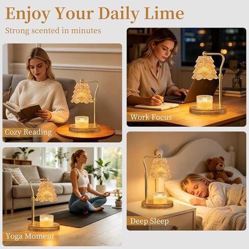 Candle Warmer Lamp with Timer & Dimmer, Height Adjustable Candle Warming Light, Dimmable Wax Warmer Lamp for Scented Wax Jar Candles, Amber Candle Lamp for Gifts for Women, Housewarming in Kuwait