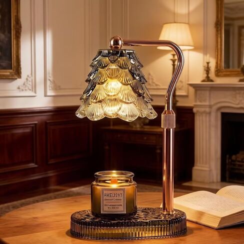 Candle Warmer Lamp with Timer & Dimmer, Height Adjustable Candle Warming Light, Dimmable Wax Warmer Lamp for Scented Wax Jar Candles, Amber Candle Lamp for Gifts for Women, Housewarming in Kuwait