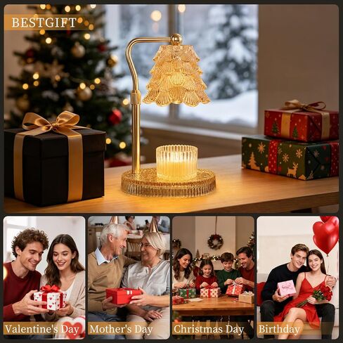 Candle Warmer Lamp with Timer & Dimmer, Height Adjustable Candle Warming Light, Dimmable Wax Warmer Lamp for Scented Wax Jar Candles, Amber Candle Lamp for Gifts for Women, Housewarming in Kuwait