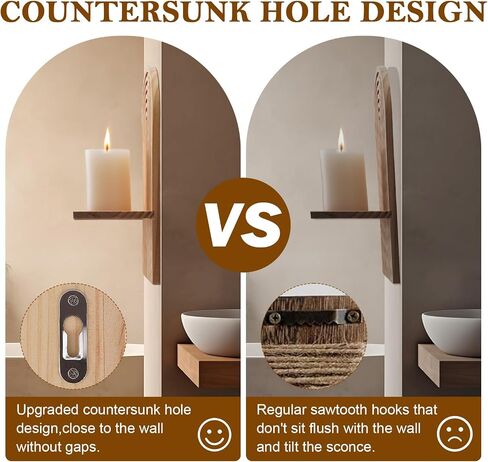 Boho Wall Candle Sconces Set of 2, Modern Rainbow Wall Candle Holders Natural Wooden Hanging Shelves for Fireplace Mantel Living Room Bedroom Dining Room Decor Accessories in Saudi Arabia