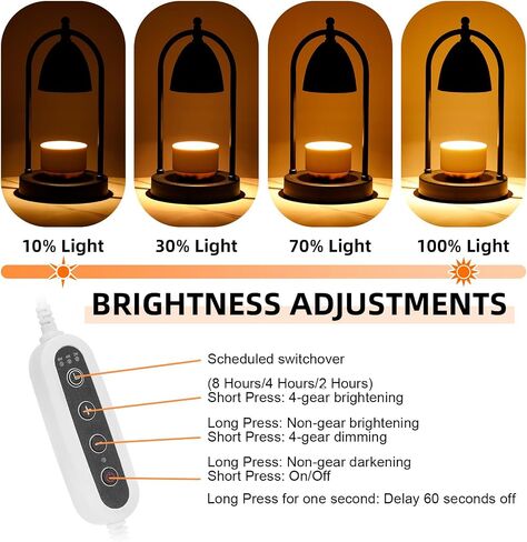 Bewinner Corded Candle Warmer Lamp | 4-Level Dimmable with Timer, Battery Operated Candle Heater for Home Decor and in Kuwait
