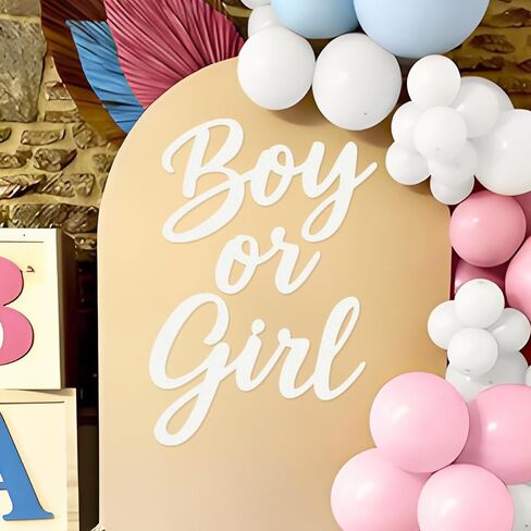 Boy or Girl Sign for Gender Reveal Backdrop - Glitter Felt Boy or Girl Sign Party Banner Baby Shower Decorations 1st Birthday Party Photography Background - Champagne Gold in Saudi Arabia