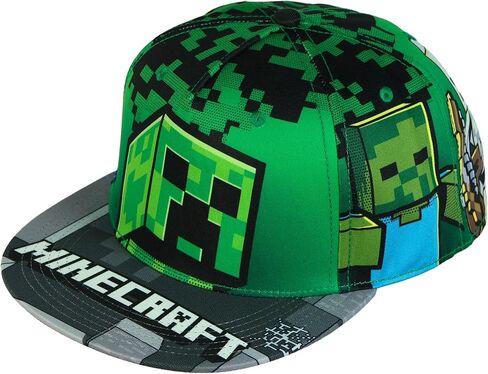 قبعة Minecraft للرجال Steve Alex Creeper Skeleton Zombie Enderman قبعة مسطحة بحافة Snapback OSFM متعددة الألوان in Kuwait