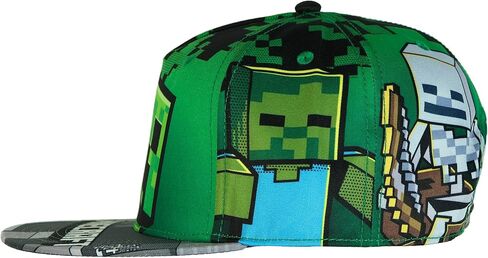 قبعة Minecraft للرجال Steve Alex Creeper Skeleton Zombie Enderman قبعة مسطحة بحافة Snapback OSFM متعددة الألوان in Kuwait