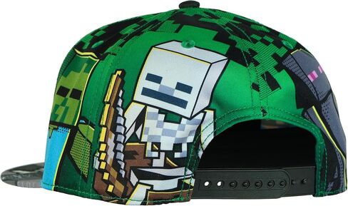 قبعة Minecraft للرجال Steve Alex Creeper Skeleton Zombie Enderman قبعة مسطحة بحافة Snapback OSFM متعددة الألوان in Kuwait