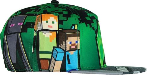 قبعة Minecraft للرجال Steve Alex Creeper Skeleton Zombie Enderman قبعة مسطحة بحافة Snapback OSFM متعددة الألوان in Kuwait