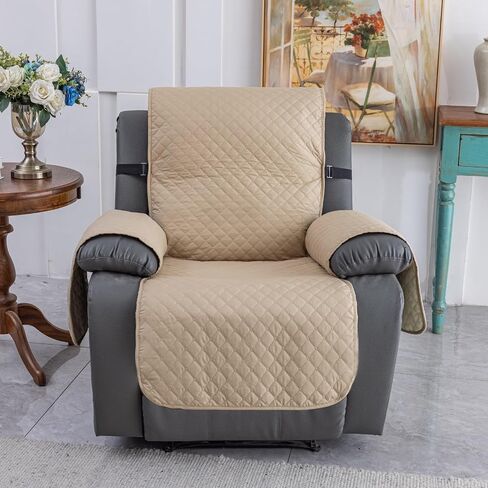 100% Waterproof Recliner Chair Covers Non-Slip for Recliner Chair, Soft Reclining Chair Cover Furniture Protector Washable Slipcover with Pocket, Elastic Straps for Pets in Kuwait