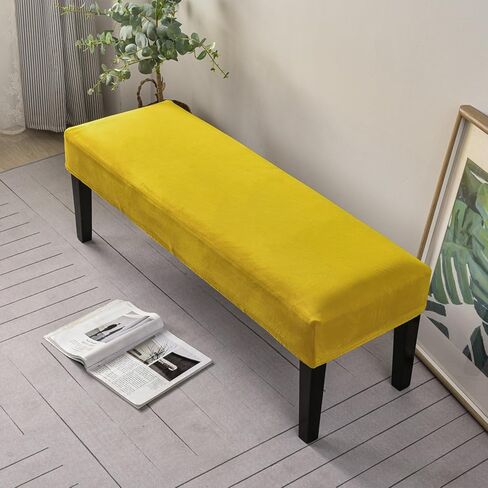 Dining Bench Cushion Cover, Dining Room Seat Covers, Piano Bench Cover Slipcover Rectangle, Stretch Velvet Bench Seat Protector Washable for Living Room Bedroom,Pink in Saudi Arabia