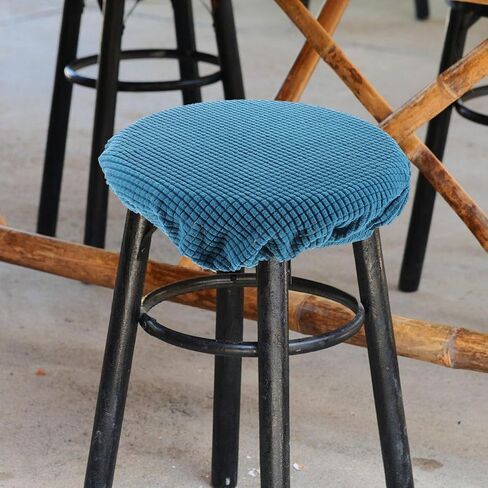 LIOOBO Bar Stool Cushions Round Round Stool Cover 11-14 inch Soft High Elasticity Easy Clean Comfortable 1PC Peacock Blue in Kuwait