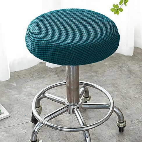 LIOOBO Bar Stool Cushions Round Round Stool Cover 11-14 inch Soft High Elasticity Easy Clean Comfortable 1PC Peacock Blue in Kuwait