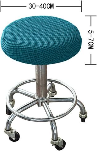 LIOOBO Bar Stool Cushions Round Round Stool Cover 11-14 inch Soft High Elasticity Easy Clean Comfortable 1PC Peacock Blue in Kuwait