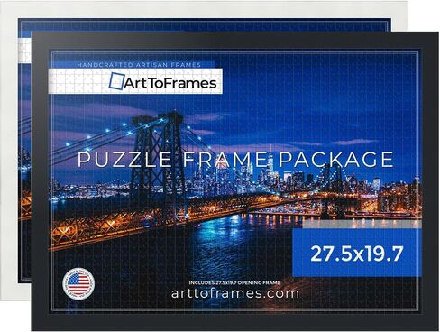 ArtToFrames 27.5x19.7 INCH / 70x50 CM White Frame for 1000 piece Puzzles.This 1.25 Inch Custom MDF Puzzle Frame is Soft White - Comes with Economy Acrylic (Puzzle5179-27.5x19.7) in Kuwait