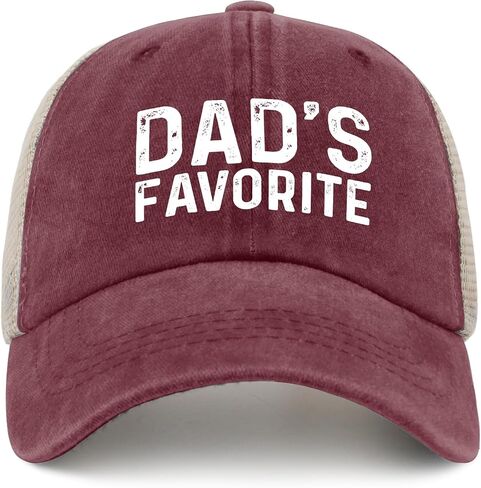 Dad's Favorite Hat Trucker Hat Men Vintage Mesh Cap for Summer in Saudi Arabia