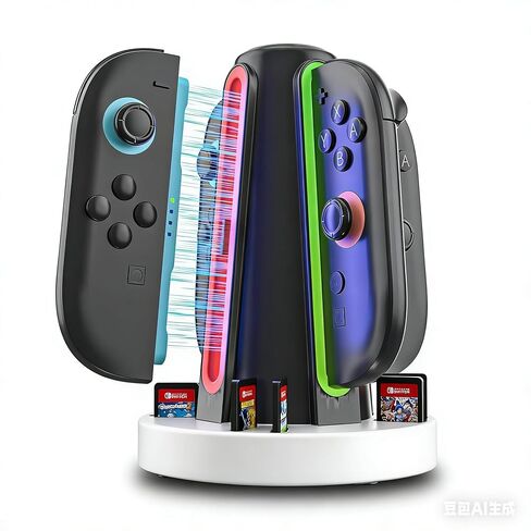 HEATFUN 4-Port Charge Dock for Nintendo Switch 2 Joy-Con 2, 6-Card Storage in Kuwait