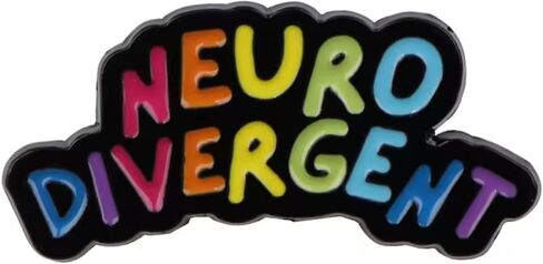 Neurodivergent Rainbow Neurodiversity Brain ADHD Autism Autistic ADHD OCD Bipolar Support Rights Neuro Divergent 1.4" Enamel Pin Badge in Kuwait