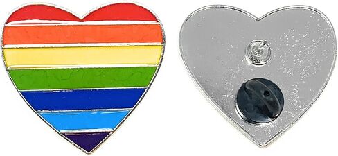 20 Pack Rainbow Heart Pride Month Lapel Pins - Support Equality & Diversity in Kuwait