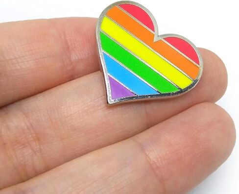20 Pack Rainbow Heart Pride Month Lapel Pins - Support Equality & Diversity in Kuwait