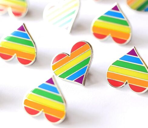 20 Pack Rainbow Heart Pride Month Lapel Pins - Support Equality & Diversity in Kuwait