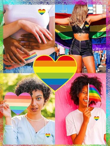 20 Pack Rainbow Heart Pride Month Lapel Pins - Support Equality & Diversity in Kuwait