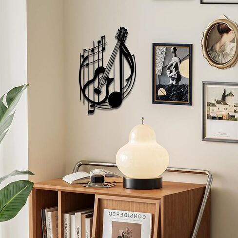 YATEASLU Guitar Wall Art - Guitar Decor,Metal Music Note Decor for Home, Unique Music Wall Art Gifts for Christmas, Thanksgiving - 14.6x9.4 Inch ﻿ in Saudi Arabia