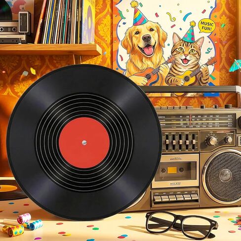 4 Pack 12in Blank Vinyl Record Decor, 8 Pack 7in Fake Vintage Record for Indie Wall Aesthetic Room Decor, 70s 80s 90s Rock & Roll Music Party, Retro Records for Home Living Room, Craft Display in Saudi Arabia