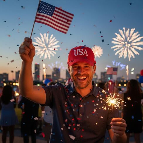6 Pack American Flag Baseball Cap Embroidered USA Flag Hat for Men Women in Saudi Arabia