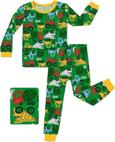 babee Reshinee Bamboo Viscose Toddler Pajamas Boys Girls Baby 12M-8Y Pjs Sets Kids Snug fit 2pcs Long-Sleeve Sleepwear in Saudi Arabia