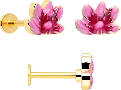 Body Candy 16G Womens 316L Stainless Steel 3Pc Ladybug Lotus Mens Labret Monroe Lip Ring Cartilage Tragus 5/16" in Kuwait
