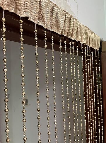ZiDeTang 100cm x 195cm Sparking Plating Platic Diamond Décor Beaded Door Curtain String Doorway Room Divider Window Tassel Blind Screen Panel (Gold) in Saudi Arabia