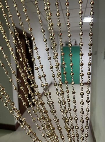 ZiDeTang 100cm x 195cm Sparking Plating Platic Diamond Décor Beaded Door Curtain String Doorway Room Divider Window Tassel Blind Screen Panel (Gold) in Saudi Arabia