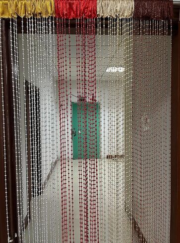 ZiDeTang 100cm x 195cm Sparking Plating Platic Diamond Décor Beaded Door Curtain String Doorway Room Divider Window Tassel Blind Screen Panel (Gold) in Saudi Arabia