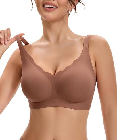 حمالات صدر جيلي بدون خياطة للنساء، جل تغطية كاملة مموجة داعمة لاسلكية لرفع تي شيرت Bralette in Kuwait