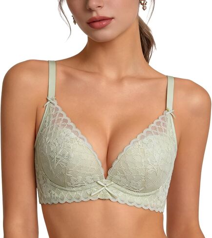 مشروط القطن الصدر هدفين Bralette اللاسلكية رقيقة جدا مثير الدانتيل، دعم لينة مبطن بخفة تنفس لكأس AAA-B in Kuwait