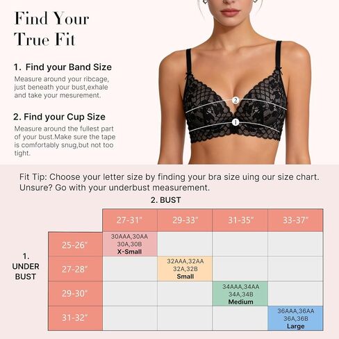 مشروط القطن الصدر هدفين Bralette اللاسلكية رقيقة جدا مثير الدانتيل، دعم لينة مبطن بخفة تنفس لكأس AAA-B in Kuwait