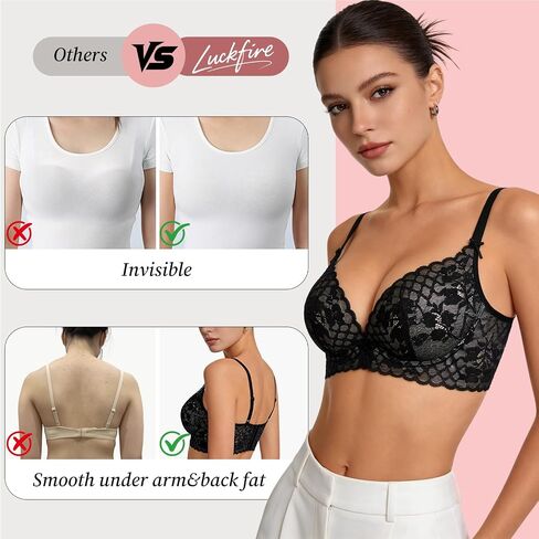 مشروط القطن الصدر هدفين Bralette اللاسلكية رقيقة جدا مثير الدانتيل، دعم لينة مبطن بخفة تنفس لكأس AAA-B in Kuwait
