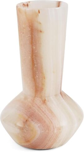 Marble Flower Vase 8 Inch, Green Handmade Decorative Vase for Home Decor, Modern Vases for Flowers, Living Room Centerpiece, Bedroom Shelf Décor, Housewarming & Wedding Gift in Kuwait
