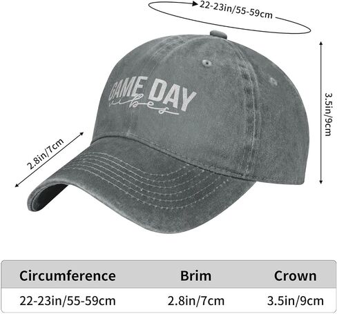 Hat Game Day Vibes Hat for Women Baseball Hats Cute Cap Gray in Saudi Arabia