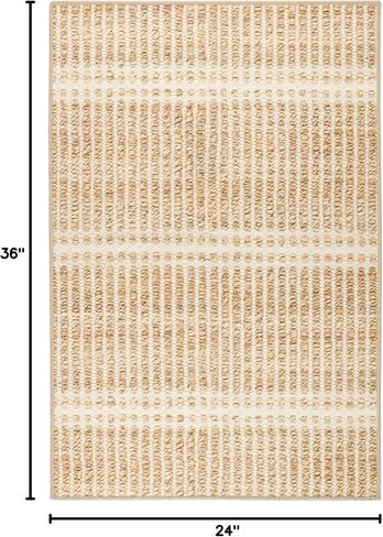 Dash & Albert Arbor Natural Machine Washable Rug, 2 X 3 Feet, Tan Stripe Pattern in Saudi Arabia