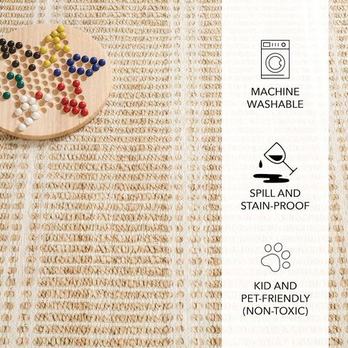 Dash & Albert Arbor Natural Machine Washable Rug, 2 X 3 Feet, Tan Stripe Pattern in Saudi Arabia