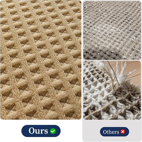 YIHOUSE Waffle Ultra Thin Small Bath Mat, Soft & Absorbent Bathroom Rug, Non-Slip Rubber Backed, Quick Dry Shower Mat, Boho Farmhouse Bathroom Decor, Machine Washable, Khaki, 17 * 24 in Kuwait