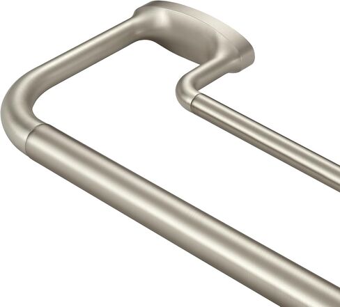 Double Curtain Rods, Wrap Around Curtain Rod for Windows, Internal Splicing 1'' Front and 5/8'' Back Adjustable Curtain Rod with Aluminum Finials and Brackets (Brushed Nickel, 28-56") in Saudi Arabia