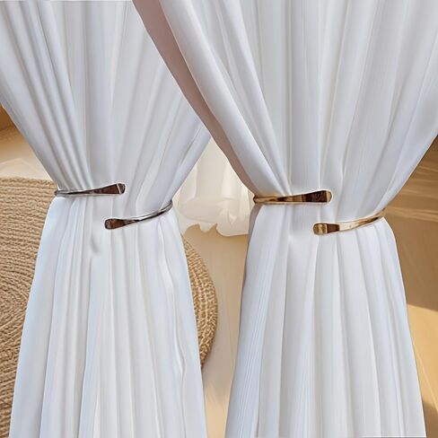 2Pack Curtain Holdbacks Curtains Tiebacks Home Decorative Window Drape Twist TieBacks Modern Style Modelling Decor Holdbacks for Living Room & Bedroom (Gold) in Kuwait