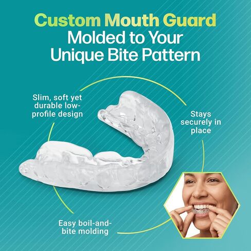 Dental Guard – Custom-Fit Mouth Guard for Grinding Teeth at Night – Slim Night Mouth Guards for Sleeping with Jaw Comfort – Easy & Secure Fit for Nighttime Enamel Protection (Clear, 1 Count) in Kuwait