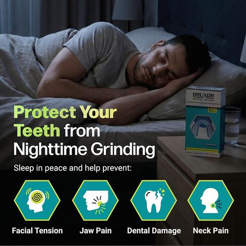 Dental Guard – Custom-Fit Mouth Guard for Grinding Teeth at Night – Slim Night Mouth Guards for Sleeping with Jaw Comfort – Easy & Secure Fit for Nighttime Enamel Protection (Clear, 1 Count) in Kuwait