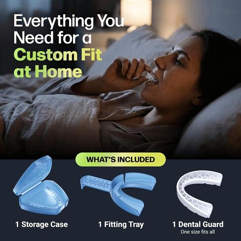 Dental Guard – Custom-Fit Mouth Guard for Grinding Teeth at Night – Slim Night Mouth Guards for Sleeping with Jaw Comfort – Easy & Secure Fit for Nighttime Enamel Protection (Clear, 1 Count) in Kuwait