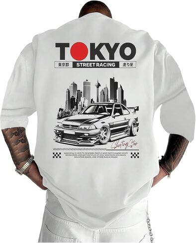 RoseSeek Men's Letter Graphic Tees Crew Neck Short Sleeve T Shirts Casual Streetwear in Kuwait